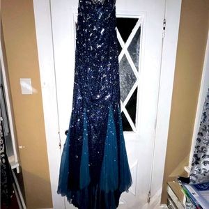 Dresses | Mermaid Sweetheart Royal Blue Crystals Sequins Long Evening ...